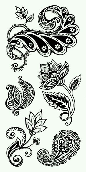 an intricately designed design with leaves and flowers