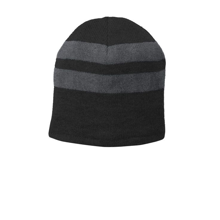 Buy the Port & Company® Fleece-Lined Striped Beanie Cap at Michaels. com. Classic stripes and warm fleece lining make this beanie a stylish cold-weather must-have. Classic stripes and warm fleece lining make this beanie a stylish cold-weather must-have. Details: Available in multiple colors 100% acrylic with 100% polyester fleece lining | Port & Company® Fleece-Lined Striped Beanie Cap in Black/Athletic Oxford | Michaels® Striped Beanie, Beanie Cap, Cold Weather, Caps Hats, Apparel Accessories, Accessories Hats, Oxford, Stripes, Black