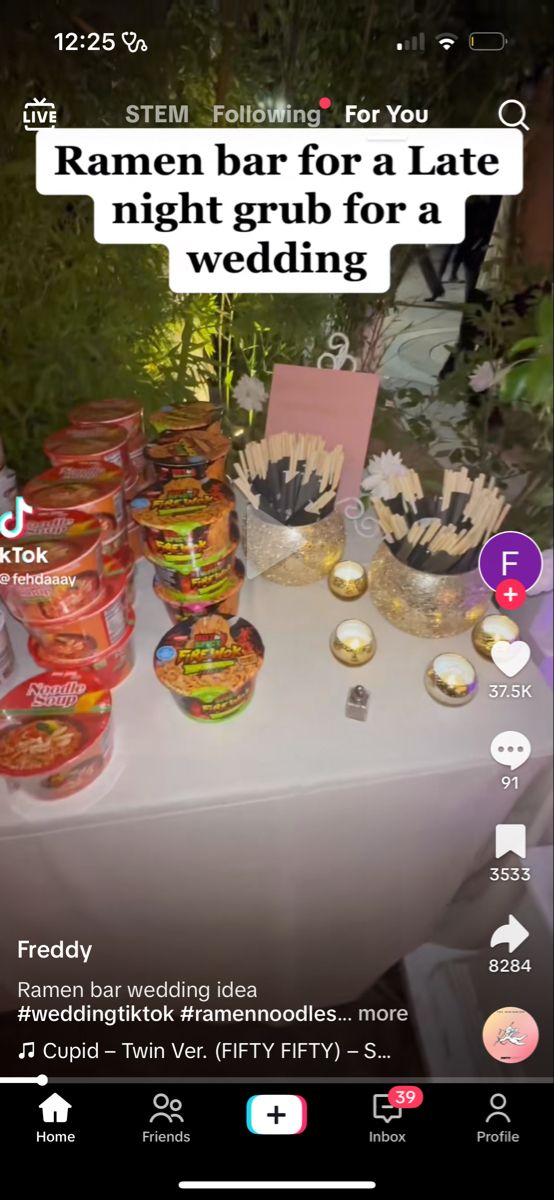 the table is set up for a wedding with candy and candies on it,