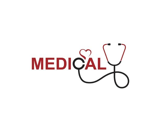 the medical logo with a stethoscope on it's side and red lettering