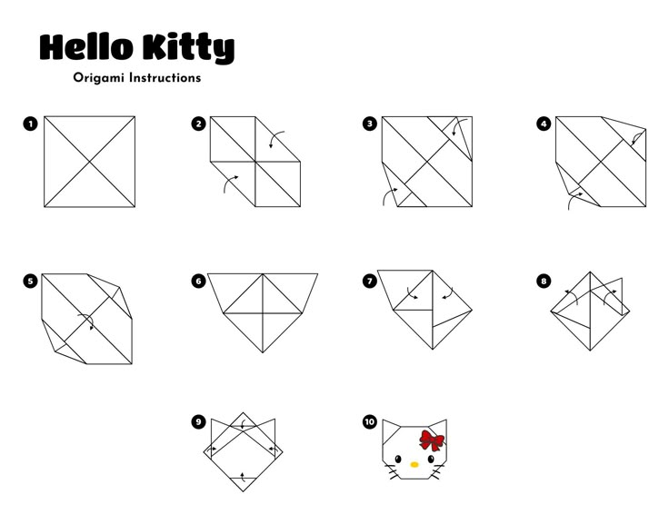 how to make an origami kitty step by step instructions for kids and adults