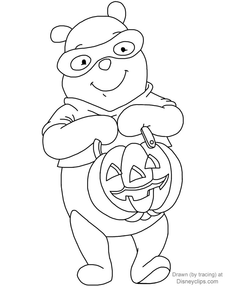 a cartoon bear holding a pumpkin