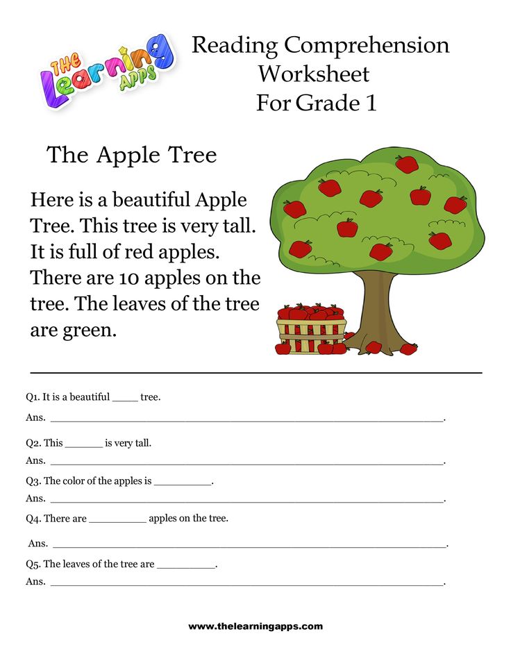 an apple tree worksheet for grade 1 students to practice reading and writing skills