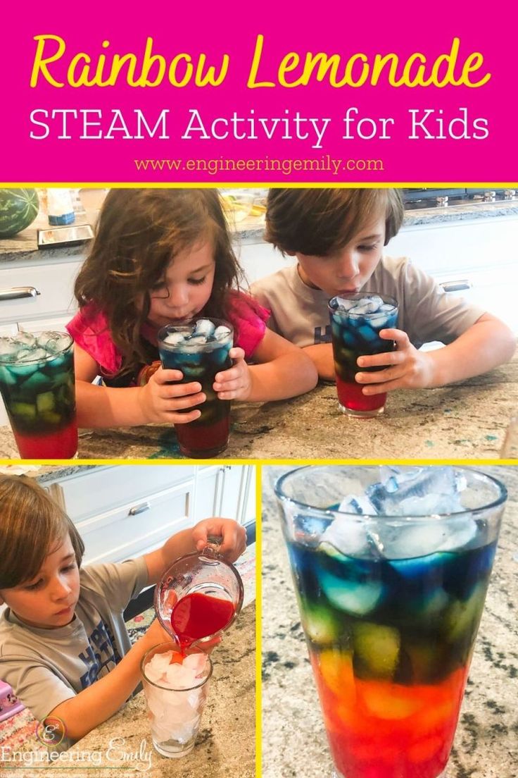 rainbow lemonade steam activity for kids to play with and learn how to make it