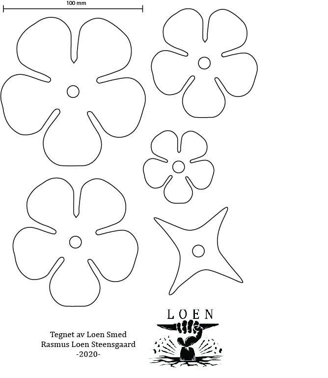 the template for flower stencils is shown