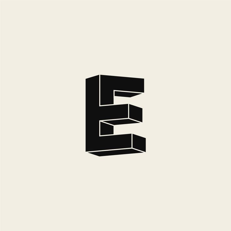 the letter e is made up of two blocks and has been drawn in black ink