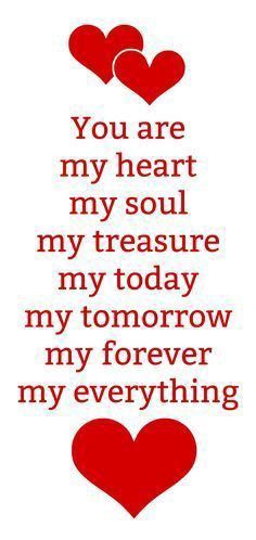 a red heart with the words you are my heart, my soul and my treasure