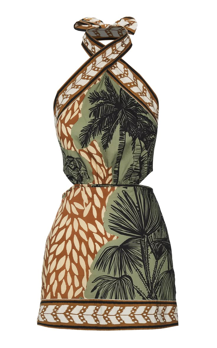 Poplin Dress Outfit, Green Fashion Aesthetic, Unique Dresses Casual, Linen Printed Dress, Summer Clothes Aesthetic, Moda Operandi Dress, Unique Mini Dress, Dress For The Beach, Resort Outfits