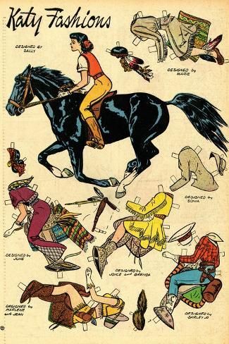 an old fashion magazine cover with women riding horses and people sitting on the back of them