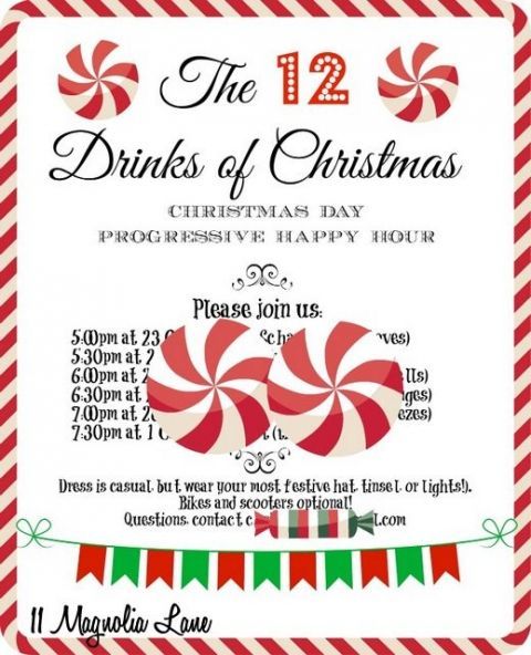 a christmas party flyer with candy canes