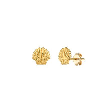 14K Yellow Gold Mini Seashell Stud Earrings - Women. Stud earrings exude a classy and sophisticated prescence, yet are so simple and timeless. Desirable and versatile these earrings can worn with any outfit, from a casual day at the office to a formal black-tie event. Their 14 karat gold brilliance will leave onlookers in awe. Our stud earrings are made with the buyer in mind. Fitted with a post and butterfly backing for a secure fit. Size: one size.  Gender: female.  Age Group: adult. Elegant Shell-shaped Yellow Gold Earrings, Elegant Yellow Gold Shell Earrings, Women Stud Earrings, Script Initial, Letter V, Black Tie Event, Earrings Women, Girly Jewelry, Initial Letters