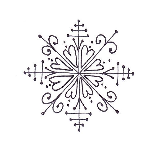 a snowflake is shown in black and white