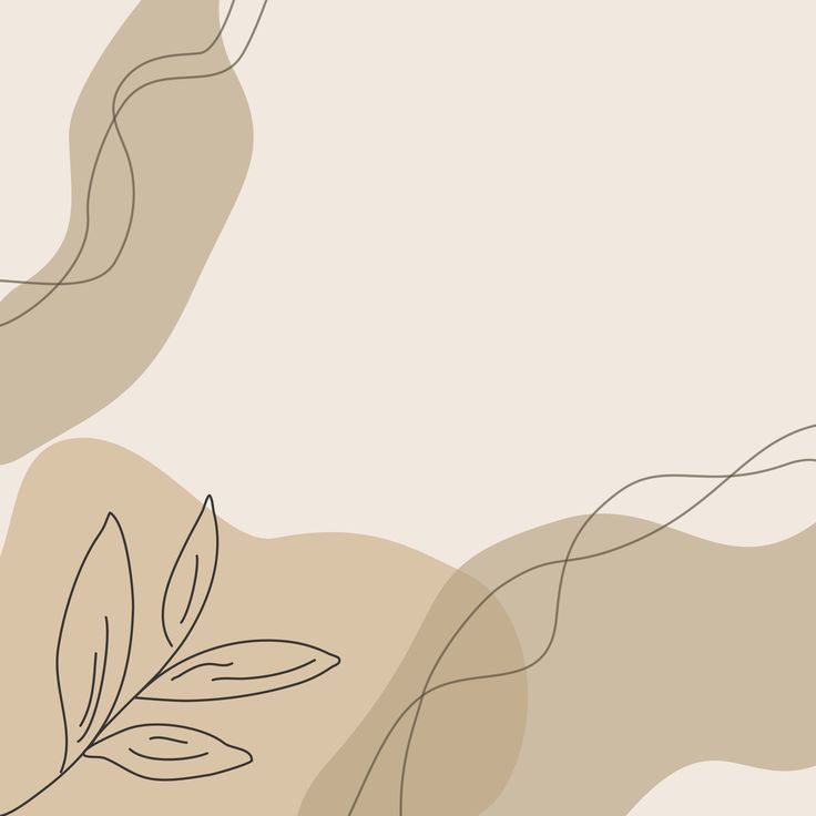 an abstract background with lines and leaves in shades of brown, beige and grey on the bottom right corner