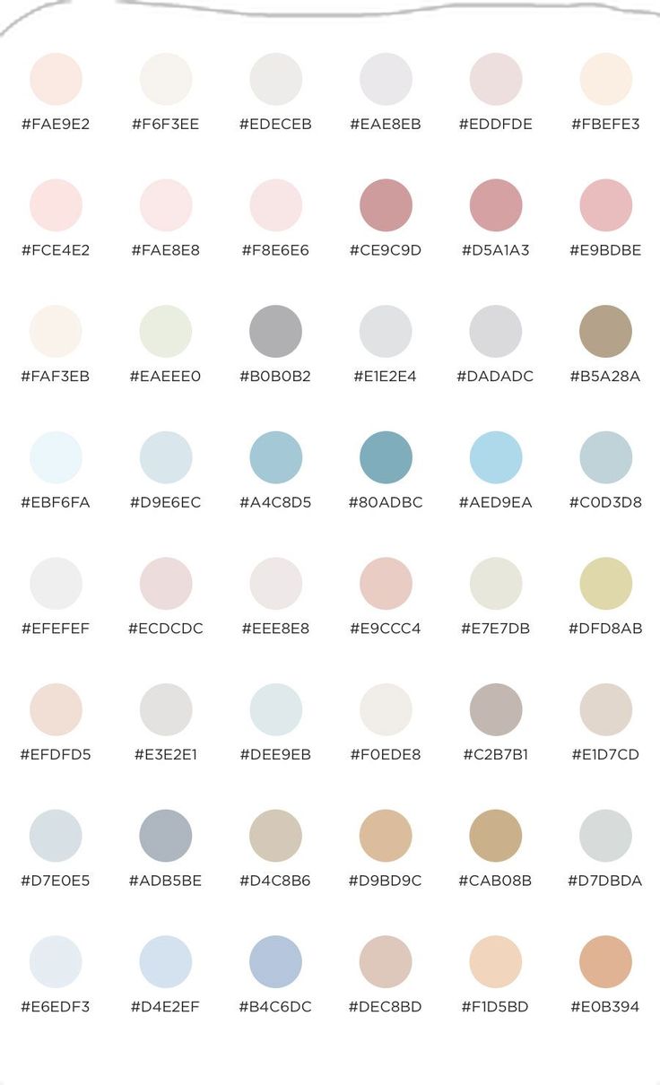 the color palettes are all in different shades