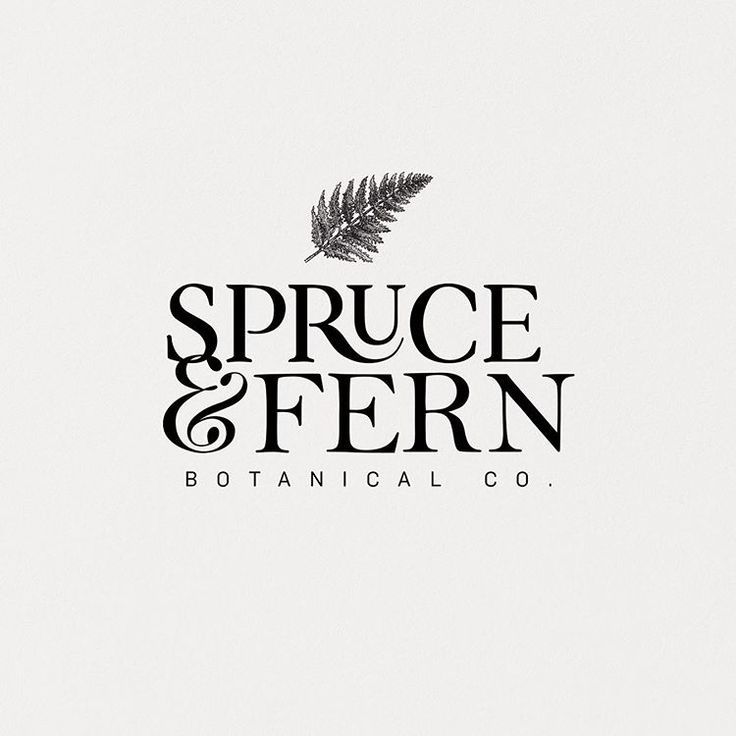 the logo for spruce and fern botanical co, which is located in both english and spanish