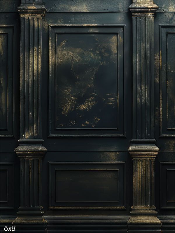 Antique Panelled Wall Photography Backdrop - An antique paneled wall with intricate moldings and a dark finish Wall Background For Editing, Room Background For Editing, Surrealism Ideas, Book Loft, Random Graphics, Brand Theme, Evil Lair, Green Screen Backdrop, Dollhouse Interior