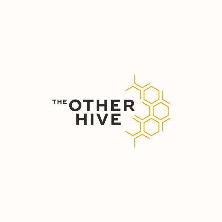 the other hive logo with honeycombs in yellow and black on a white background