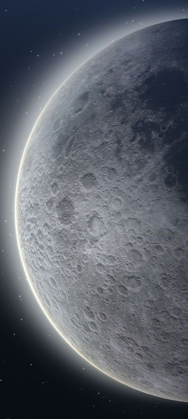 an artist's rendering of the moon in space