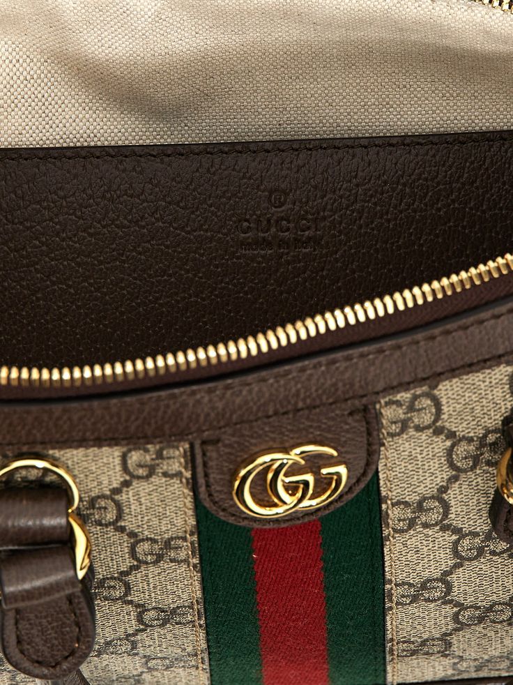 Small 'Ophidia' handbag in GG Supreme fabric with leather details, logo and web ribbon application, zip closure, double handle, adjustable and removable shoulder strap. Composition: 60% polyurethane 20% cotton 20% polyester Gucci Women, Guccio Gucci, Stella Mccartney Bag, Small Handbag, Golden Goose Shoes, Versace Belt, Italian Outfits, Louis Vuitton Shoulder Bag, Green Shoes