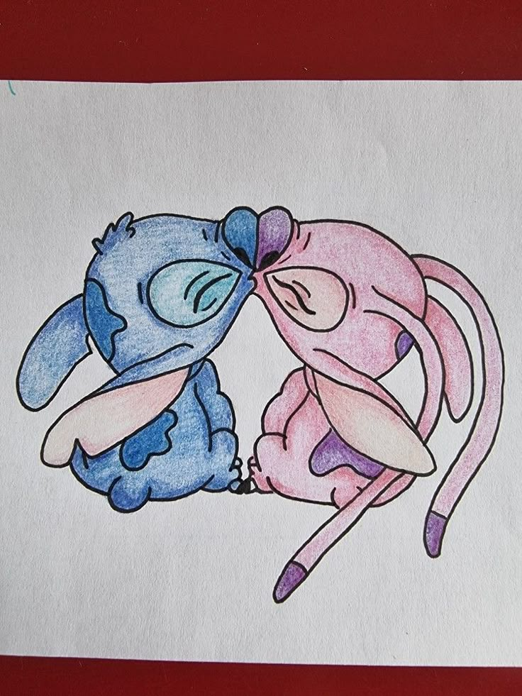 Stitch & Angel kissing Stitch And Angel Kissing, Stitch And Angle Drawings, How To Draw Stitch And Angel, Stitch And Angel Sketch, Stitch And Angel Drawing Easy, Stitch And Angel Drawing Sketches, Stitch Matching Tattoos, Angel Lilo And Stitch Drawing, Lilo And Stitch Drawing Sketches