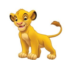 the lion king is smiling and standing in front of a white background with words on it