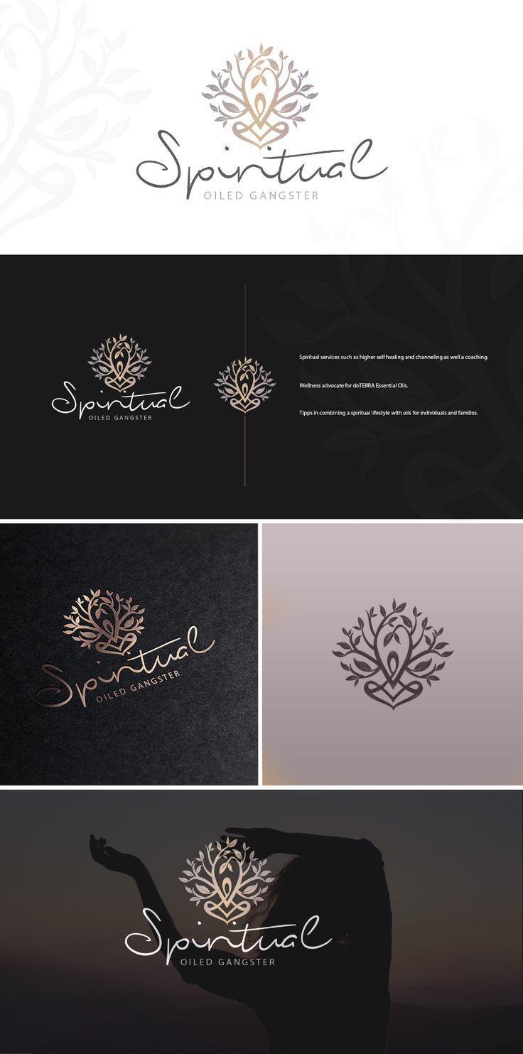 the logo for spirital is shown in three different colors and font styles, including gold