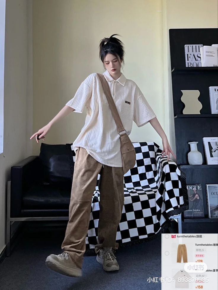 Korean Boyish Outfit, Tomboy Fashion Summer, Tomboy Summer Outfits, Summer Tomboy Outfits, Tomboy Outfits Summer, Baggy Outfit Ideas, Boyish Outfits, Boyish Style, Korean Summer Outfits