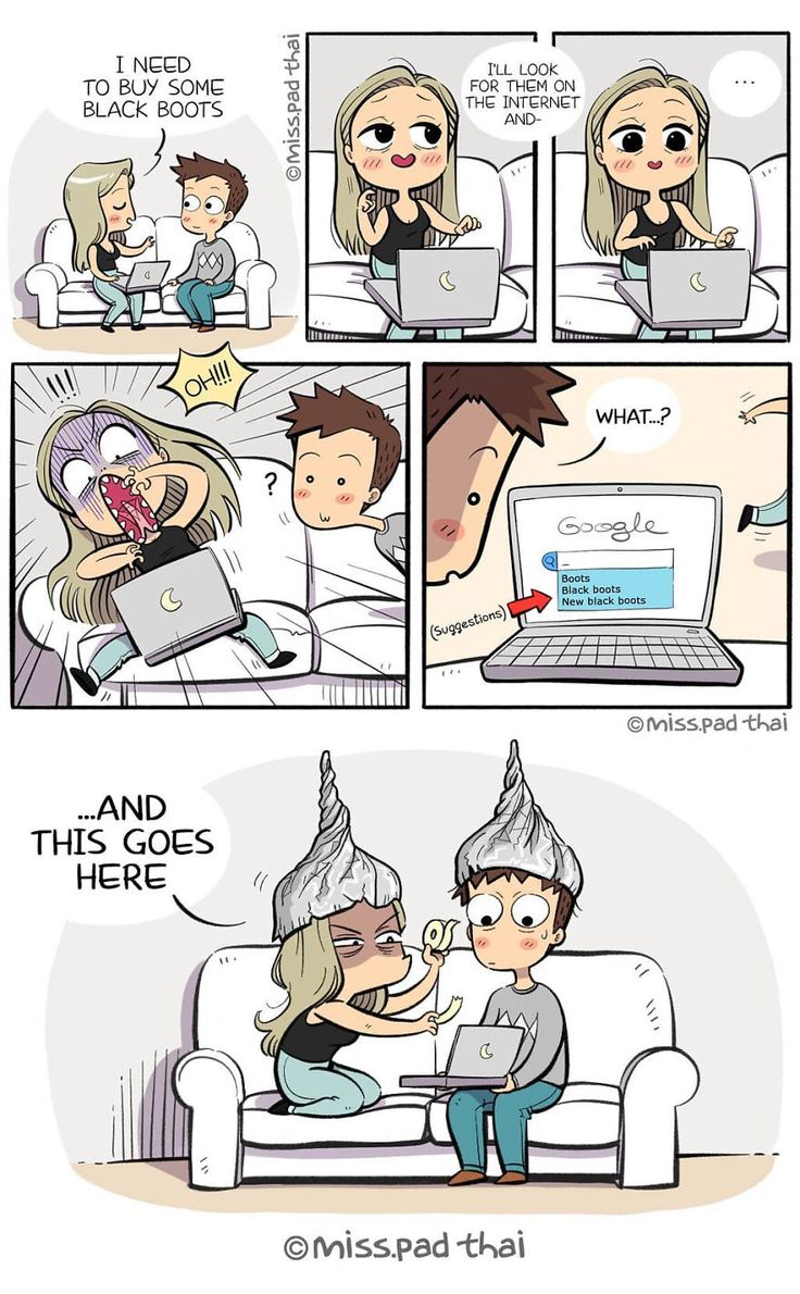 the comic strip shows how people are using their laptops