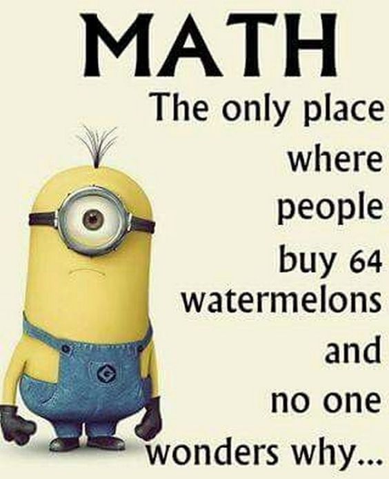 a minion with the words math on it