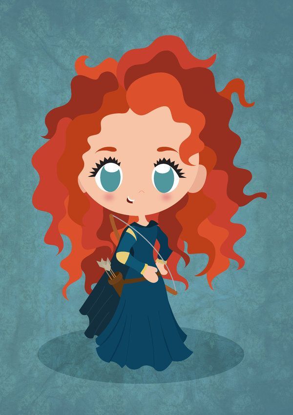 meredith Chibi Disney, Disney Amor, Disney Brave, Merida Brave, Film Disney, Pixar Movies, Disney Kids, Disney Fan Art, Disney And Dreamworks