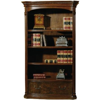 a large bookcase with many books on it