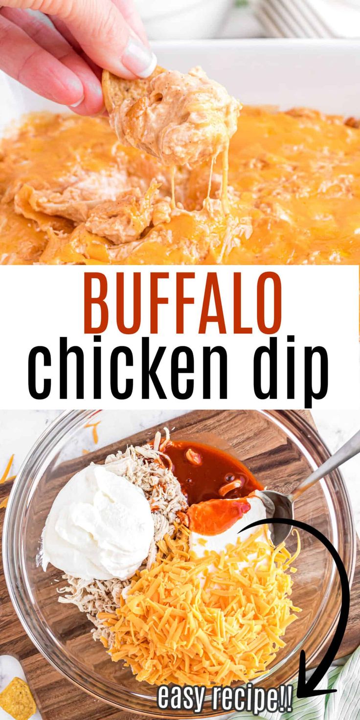 buffalo chicken dip is an easy and delicious appetizer