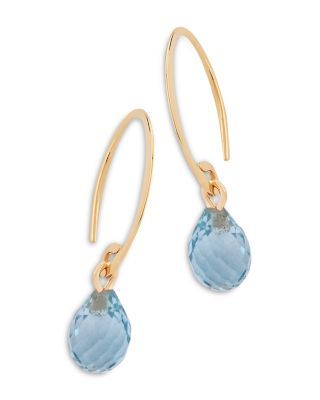 Bloomingdale's Fine Collection Blue Topaz Briolette Mini Sweep Drop Earrings in 14K Yellow Gold - Exclusive Topaz Yellow, Exclusive Jewelry, Blue Topaz, Topaz, Jewelry Accessories, Yellow Gold, Drop Earrings, Yellow, Gold