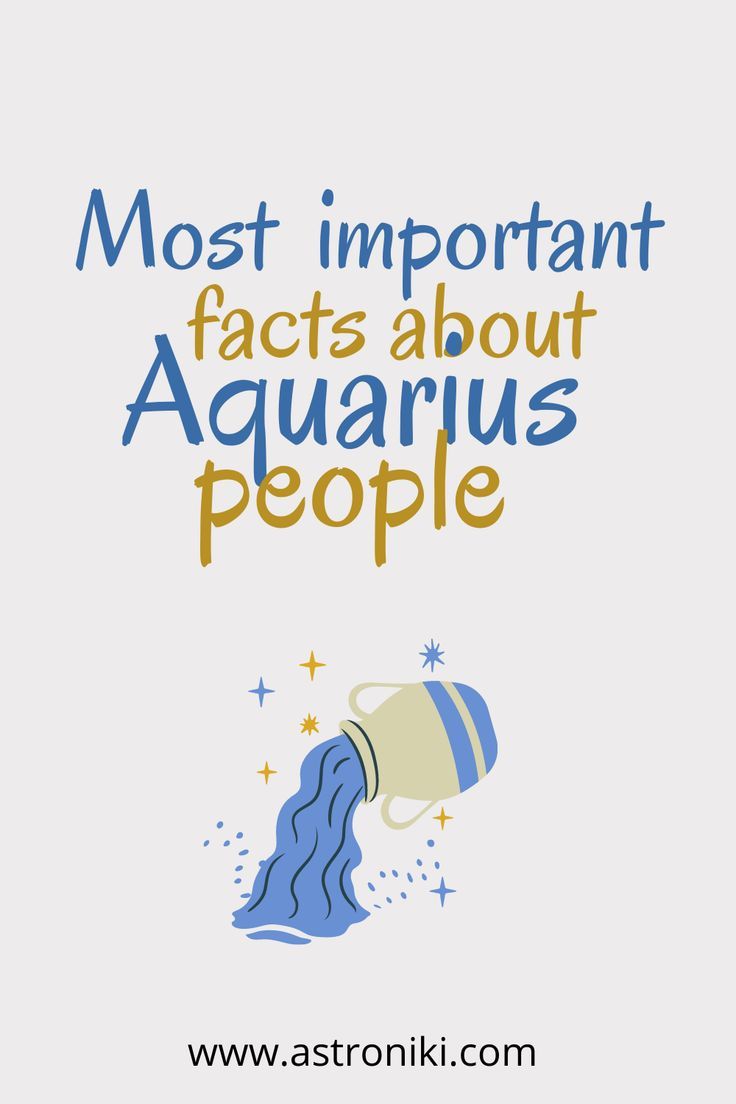 an advertisement with the words most important fact about aquarius people in blue and yellow