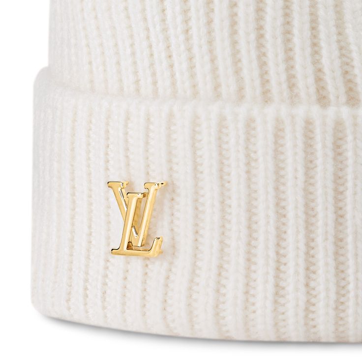 LOUIS VUITTON® - Lv Spark Beanie - White Louis Vuitton Beanie, Lv Beanie, Micro Bags, Louis Vuitton Official Website, Slouchy Bag, Fashion Design Inspiration, Trunk Bag, Leather Denim, Buckle Shoes