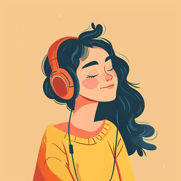 a woman wearing headphones with her eyes closed