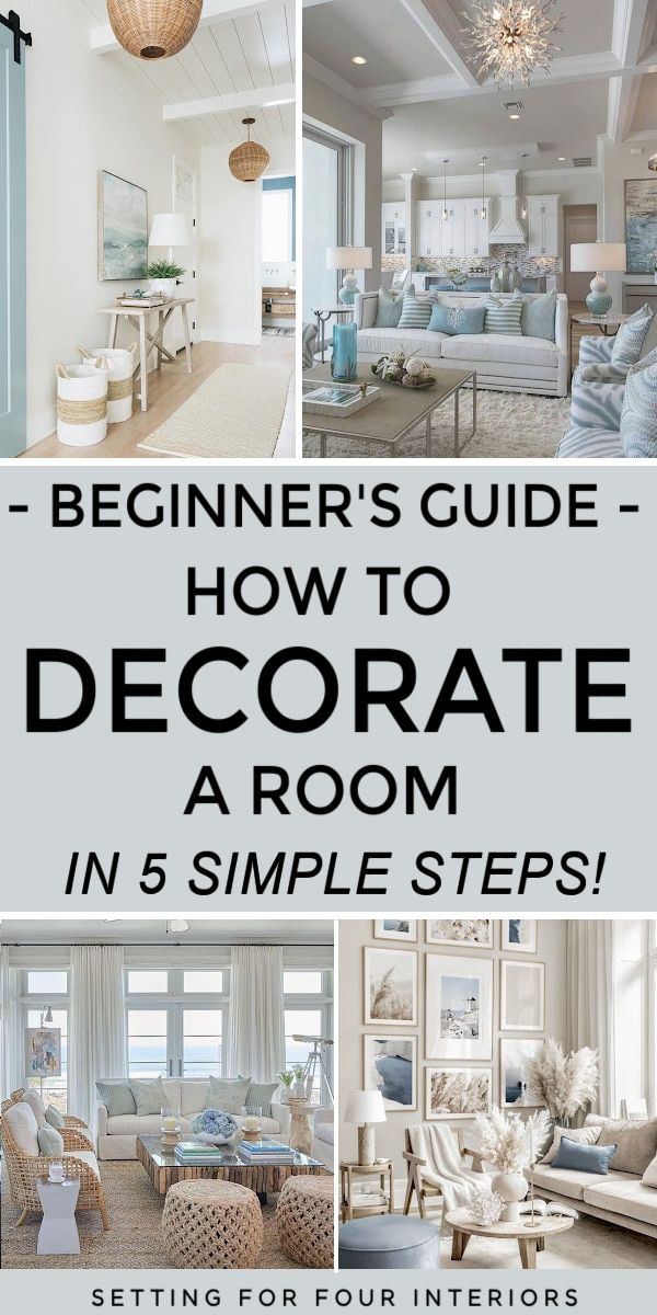 the beginner's guide to how to decorate a room in 5 simple steps