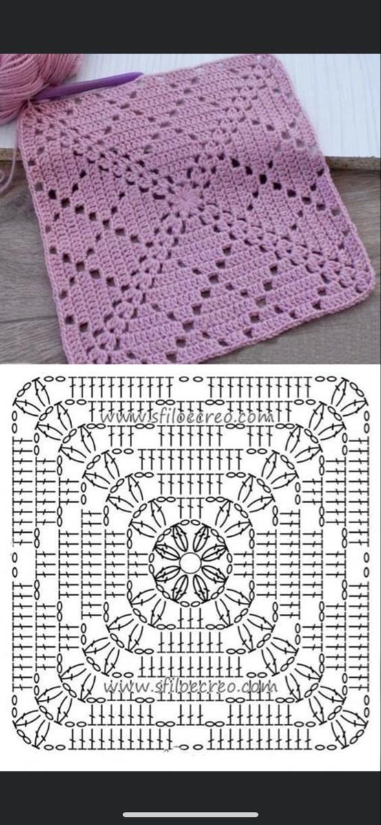 the crochet pattern is shown in two different colors