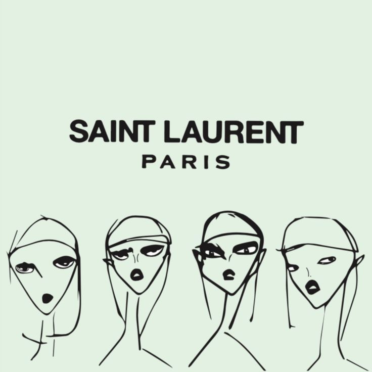 the cover art for saint laurent paris's album, featuring four women with their faces drawn