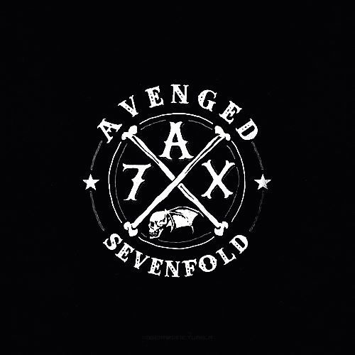 the logo for an old school band called avenued sevenfold, with two crossed swords