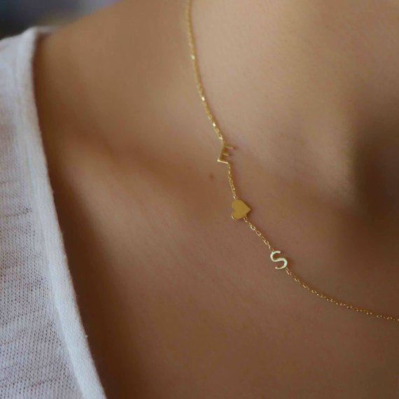 Necklace Gift Ideas, Necklace Couple, Petite Jewelry, Horizontal Bar Necklace, Curved Bar Necklace, Couple Necklace, Dainty Diamond Necklace, Star Charm Necklace, Heart Necklace Diamond