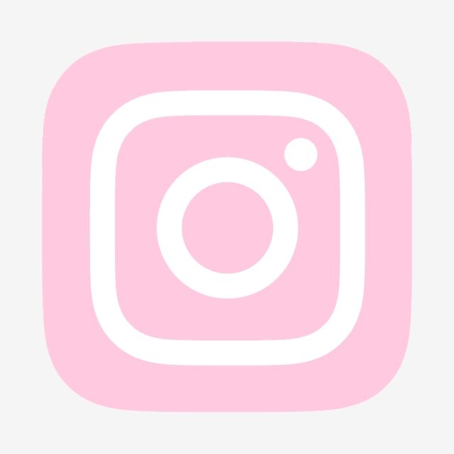 the instagram icon is shown in pink and white, with a square shape on top