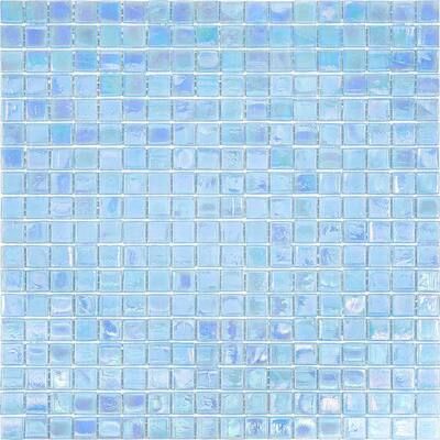 a blue glass mosaic tile pattern