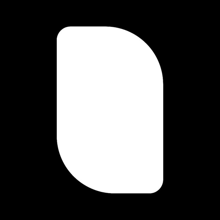 the letter d is white on a black background