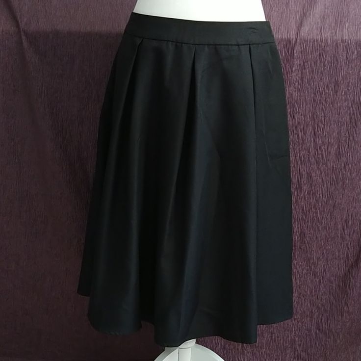 Brand New Pleated Black Skirt With Pockets. Measurements Approximately 25" Waist To Hem. Fully Lined And Has Nice Lines. Classic Black A-line Skirt, Black A-line Skirt For Work, Black Flowy Pleated Skirt For Work, Classic Black Flared Pleated Skirt, Flowy Black Pleated Skirt For Work, Black A-line Skirt For Formal Occasions, Black Stretch Pleated Skirt For Workwear, Stretch Full Skirt For Workwear, Black A-line Pleated Skirt For Office