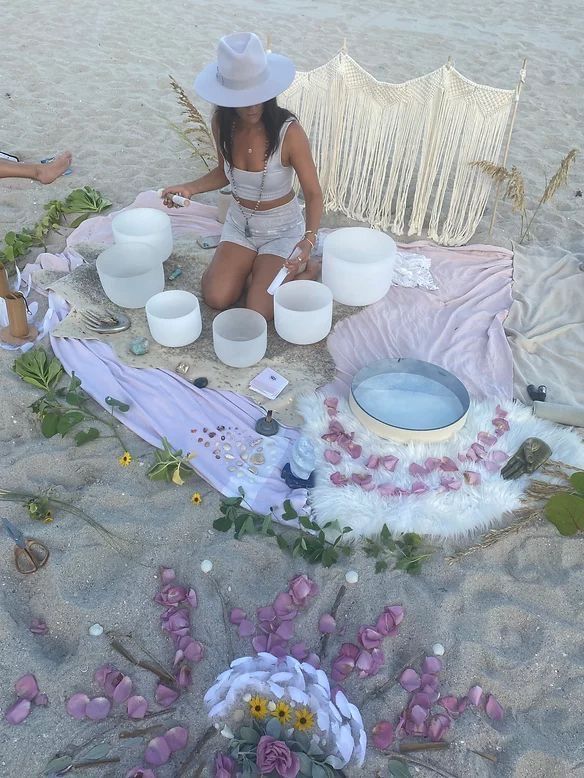 Healing Retreat Spiritual, Spiritual Retreat Aesthetic, Sound Bath Meditation, Healing Photos, Picnic Design, Bath Meditation, Healing Women, Womens Circle, Sister Circle