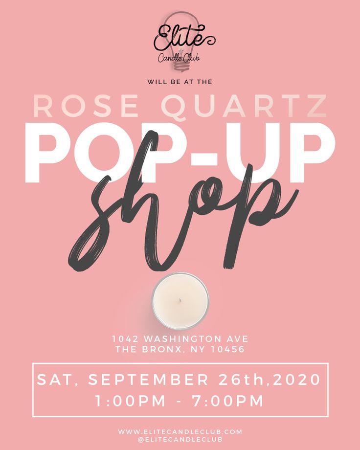 the rose quartz pop up shop flyer