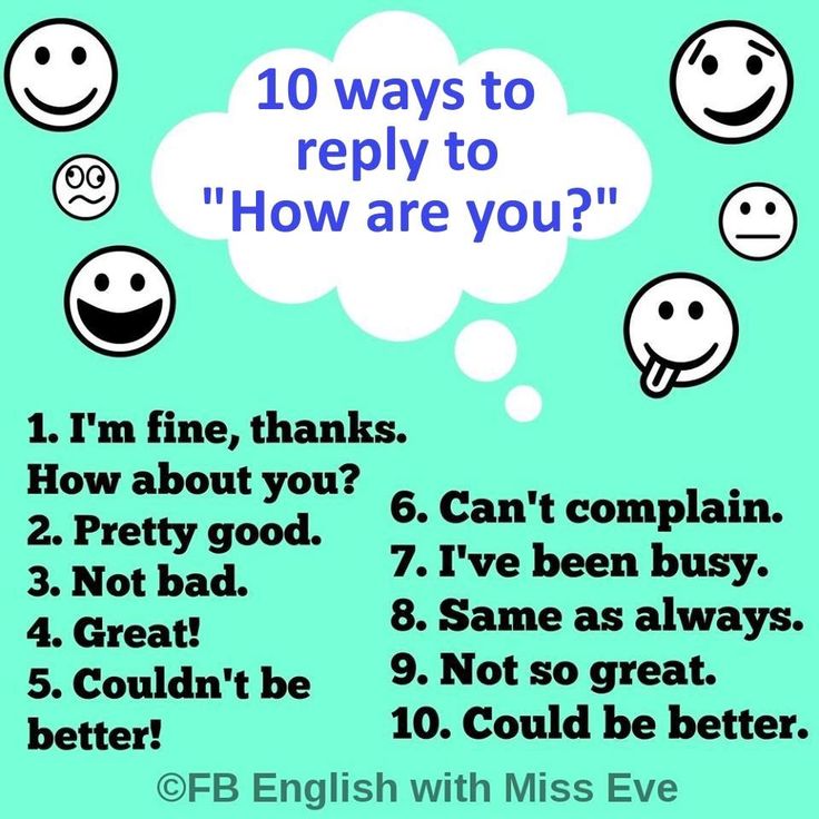 a poster with the words 10 ways to repy to'how are you?