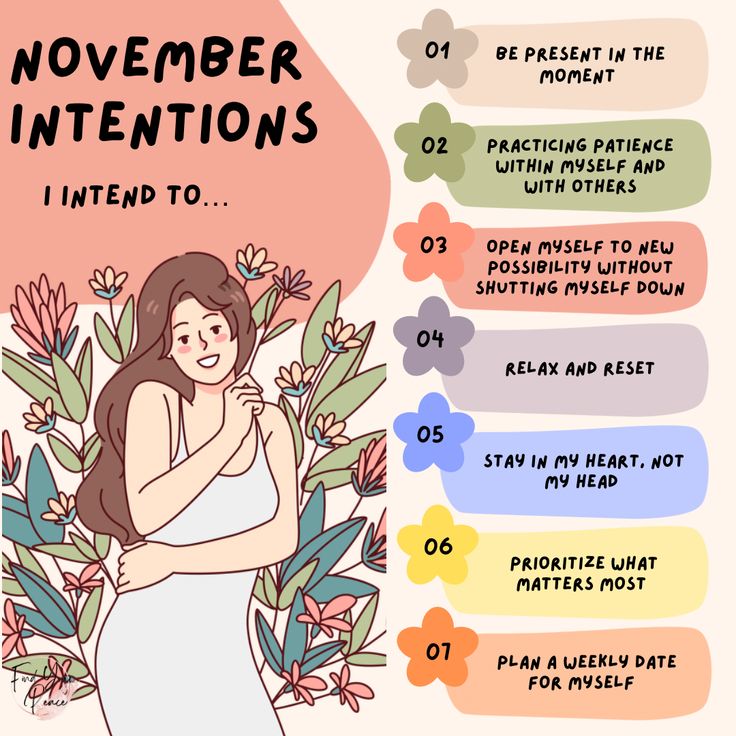 a woman in a white dress standing next to flowers with the words november intentionss