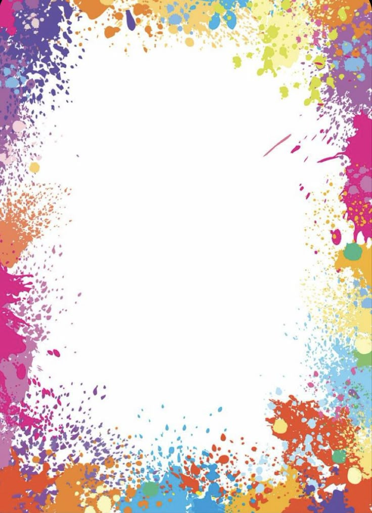 colorful paint splattered on a white background with space for text or an image